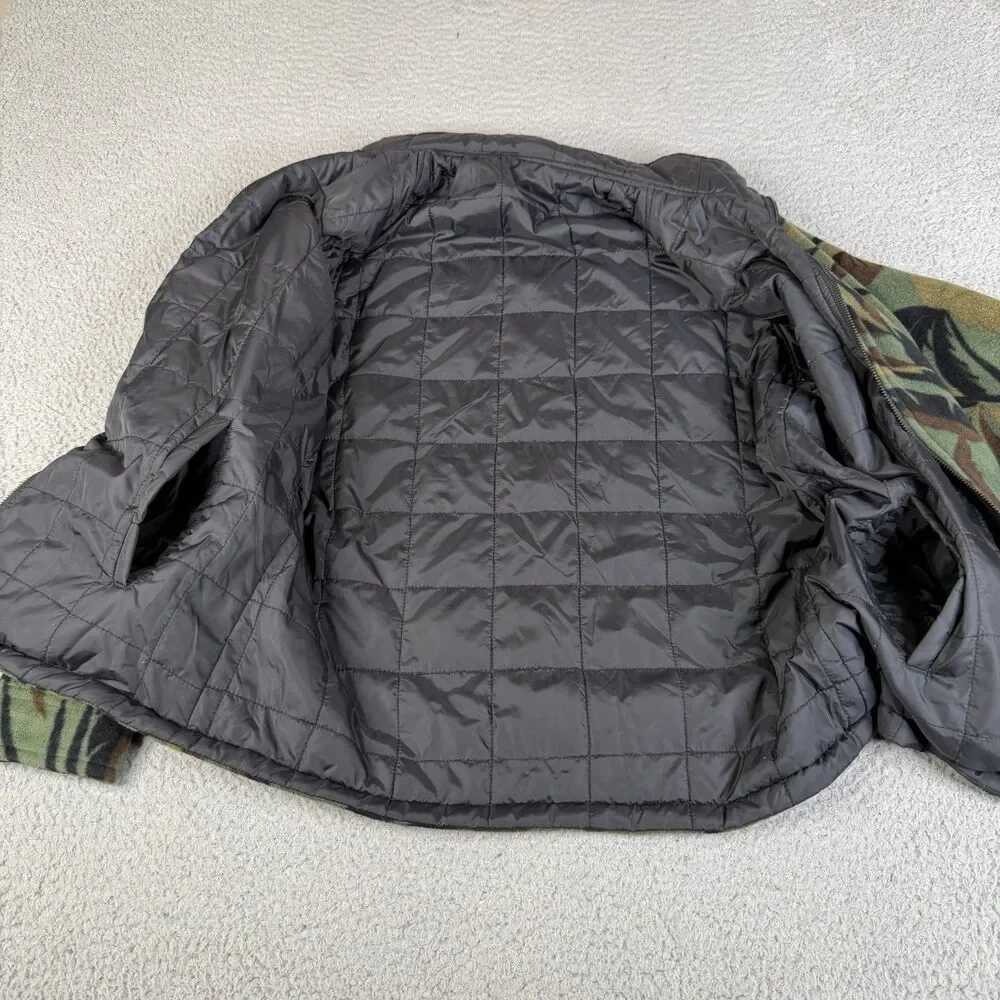 O'NEILL Camo Jacket Men Medium Green Fleece Reversible Insulated Full Zip Surfer